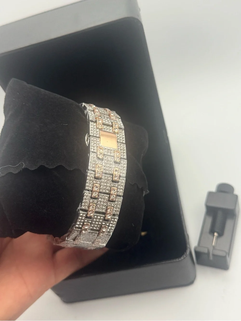 Rose Gold and Silver Crystal Women's Fashion Watch